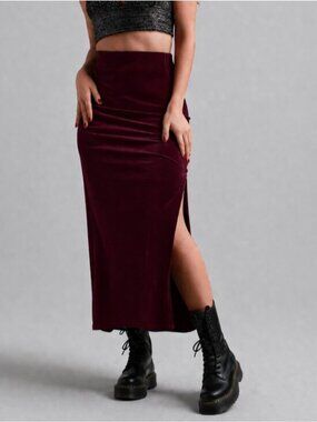 Vintage Hot Kiss Velvet Maxi Skirt